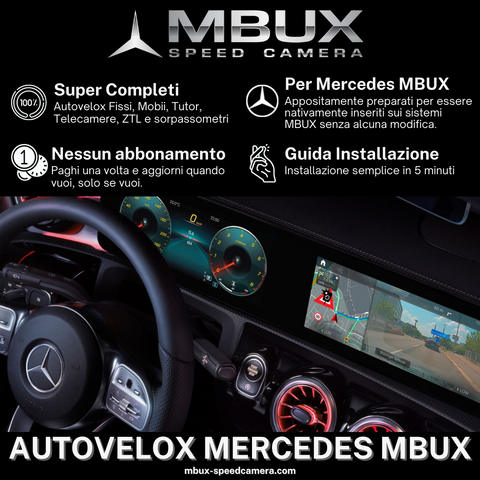 Autovelox Mercedes MBUX con Guida installazione - Aprile 2024
