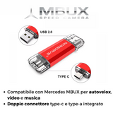 USB-Stick mit Adapter kompatibel mit Mercedes Benz MBUX