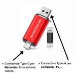 Chiavetta USB con adattatore compatibile con Mercedes Benz MBUX