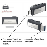 Chiavetta USB con adattatore compatibile con Mercedes Benz MBUX